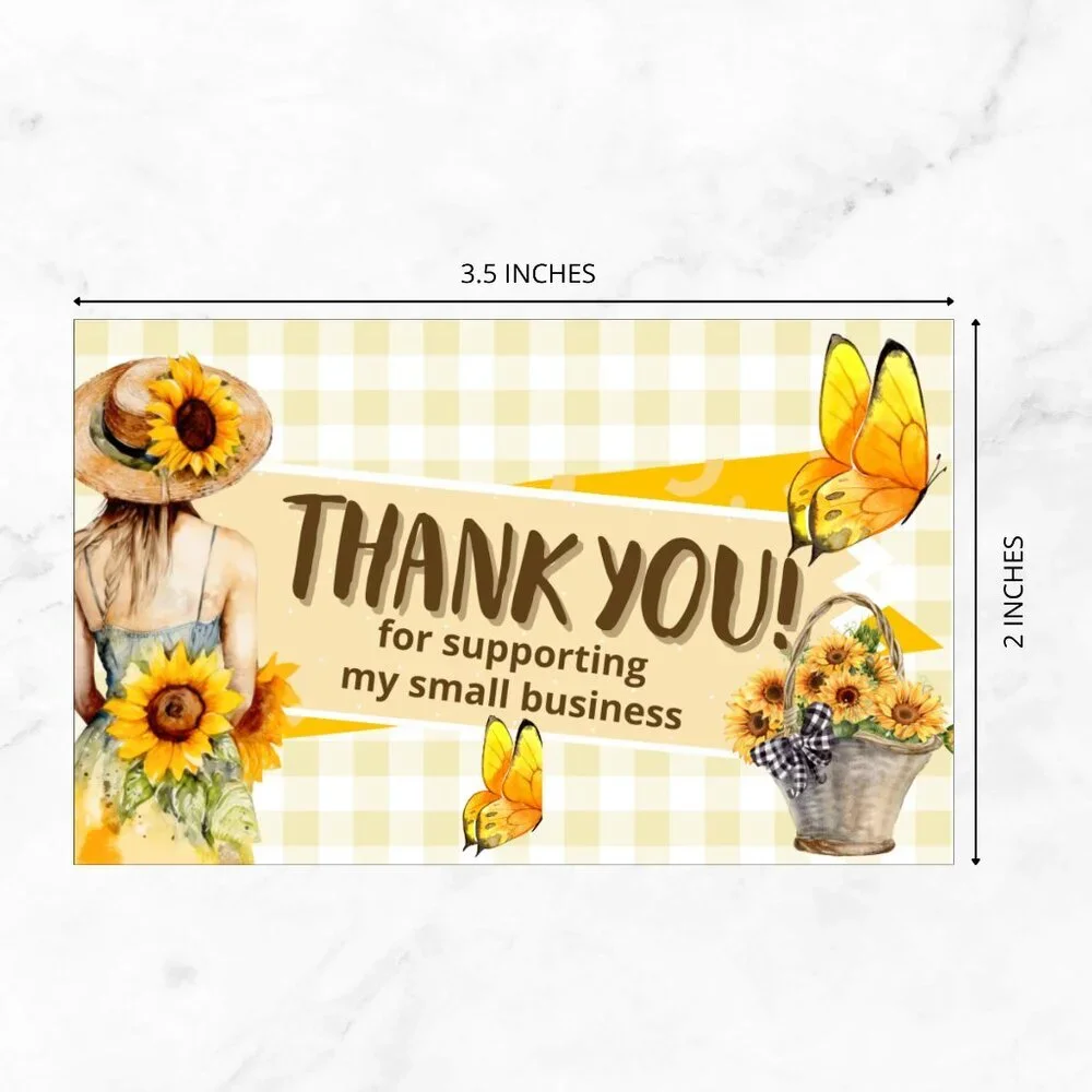 60 Thank you cards & 60 Stickers
